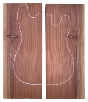 Body Redwood  knotty, 40mm 2-pcs. bookmatched